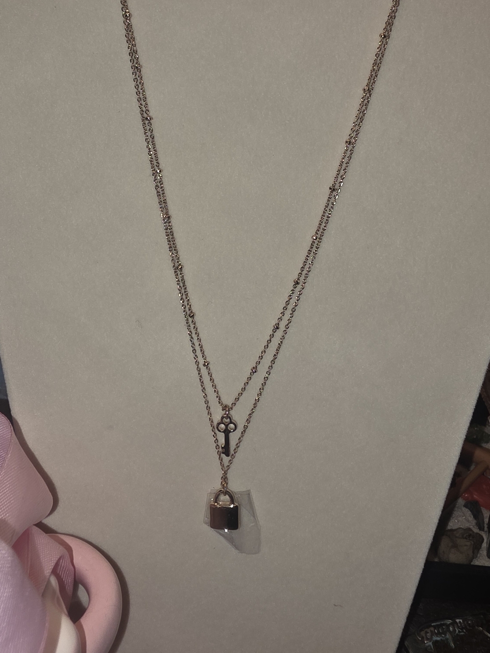 22in Lauren Conrad Layered Gold Tone Key & Padlock Necklace